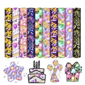 lot 2380 image: HTVSTD New Years 3D Inflated HTV Vinyl - 10 Sheets 12x10 Black HTV Iron on Vinyl 3D Inflated New Years Patterned Heat Transfer Vinyl