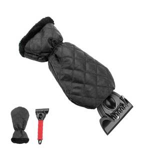 lot 2393 image: Osilly 2PCS Car Ice Scraper, Auto Snow Brush Cleaning Shovel with Warm Thermal Waterproof Glove-Mitt for Vehicle Windshield from Scrape Frost and Ice, Universal for SUV Truck RV & More (BlackRed)