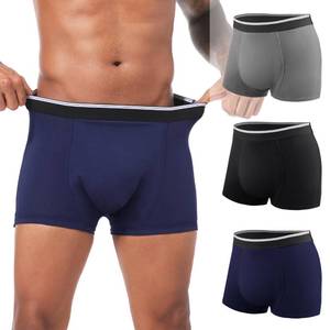 lot 2400 image: TIICHOO Incontinence Underwear for Men Washable Male Cotton Reusable Leakproof Boxer Briefs Pack of 3 (X-Large, 1 Black1 Grey1 Dark Blue)