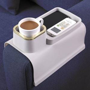 lot 3501 image: Couch Caddy Cup Holder �� Non-Slip Armrest Tray & Organizer for Drinks, Mugs, Phones, and Remotes - Multipurpose Silicone Sofa Armrest Caddy