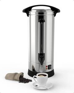lot 5219 image: Coffee Urn 110 Cup, Dual Layers Stainless Steel Commercial Coffee Maker 16L4.2 Gal Large Coffee Dispenser, Fast Brewing Electric Hot Water Dispenser With Keep-Warm Mode For Events Catering