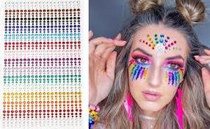 lot 6257 image: Face Gem Multicolor Rhinestone Sticker Pack (4 Pack)
