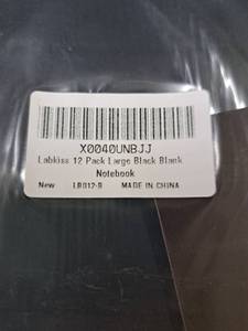 lot 1333 image: Labkiss Large Black Blank Notebook - 12 Pack
