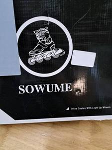 lot 1343 image: Sowume Light Up Inline Skates - PinkWhite S