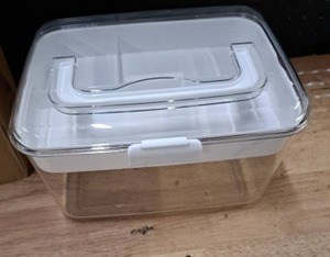 lot 1354 image: Clear Acrylic Medicine Storage Box Organizer