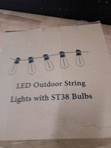 lot 1364 image: LED Outdoor String Lights with ST38 Bulbs