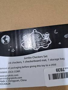 lot 1372 image: Grip Kids Jumbo Checkers Set