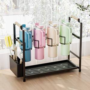 lot 1412 image: BXINREDA Tumbler Organizer Compatible with Stanley 40 oz Cup Holder Water Bottle Storage Rack for Kitchen Cabinet or Counter Top Organization