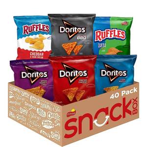 lot 1417 image: Frito Lay Ruffles and Doritos Bold Variety Pack, 1 Ounce (Pack of 40)