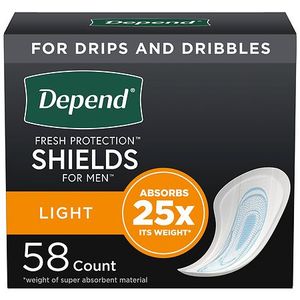 lot 1423 image: Depend Incontinence ShieldsBladder Control Pads for Men - Light Absorbency - 58ct
