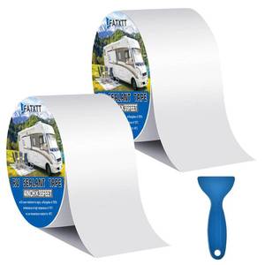 lot 1426 image: JFATXTT 2Pack RV Roof Tape with Scraper 4 Inch X 35 Feet RV Sealant Tape for Camper Boat Trailer Roof Repair Flex Seal Tape