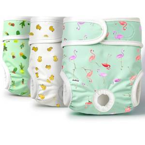 lot 2018 image: Pet Magasin Reusable Dog Diapers Female Washable, Premium Doggie Diapers for Female Dogs for Period Heat, Pack of 3, Highly Absorbent Dog Diaper for Heat, Incontinence (Trending, L (18��-24�� Waist))