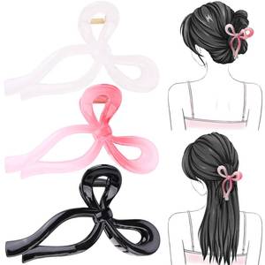 lot 2036 image: A 3 Pcs Bow Hair Clips Elegant Hair Claw Butterfly Hair Accessories for Girls Nonslip Butterfly Clips Hair Styling Accessories for Women