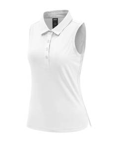 lot 2056 image: MIER Womens Golf Sleeveless Top with Collar Athletic Tennis Wear Moisture Wicking Soft Polo for Women Quick Dry White, XXL