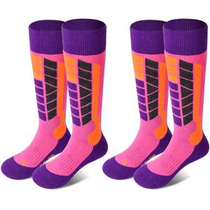 lot 2057 image: Soared Winter Ski Socks 2 Pairs Snowboard Snow Warm Knee Over the Calf OTC High Performance for Kids Womens Mens