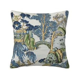 lot 2069 image: Ideeze Chinoiserie Throw Pillow Covers Soft Decorative Blue and Green Throw Pillowcases Cushion Case Square for Home Decor Bed Couch Car Living Room 18x18 Inch