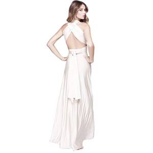lot 2423 image: Choies Womens Convertible Gown Dress Cream Multi-Way Strap Wrap Convertible Maxi Dress XL