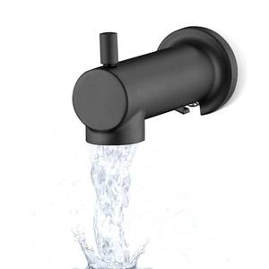 lot 2434 image: YASINU Slip on Tub Spout with Diverter Universal Tub Diverter Spout for 12 Copper Water Pipe, Matte Black