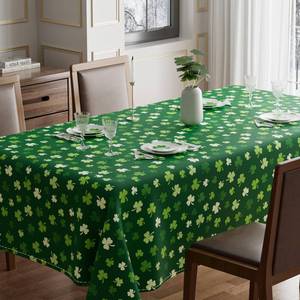 lot 2444 image: BOTB LIHM St. Patricks Day Gradient Green Shamrock Tablecloth Rectangle Washable Table Covers for Indoor Outdoor Dining Table Home Party Decorations 60x84 Inch