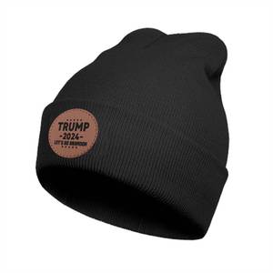 lot 2445 image: Blob Bigomi Trump 2024 Winter Knit Beanie Hat Black for Men and Women, Beanie Hats Winter Knitted Caps Soft Warm Hat