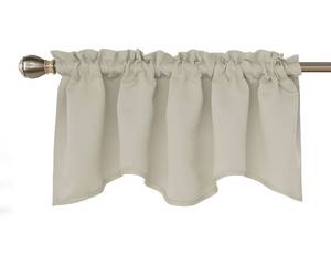 lot 2472 image: Deconovo Blackout Window Valance - Scalloped Room Darkening Curtain for Kitchen, Bedroom, and Bathroom - Elegant Window Treatment for a Cozy Home (Light Beige, 42x18 Inch, 1 Panel)