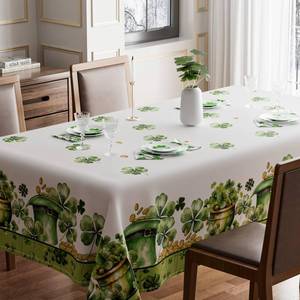 lot 2498 image: BOTB LIHM St. Patricks Day Green Hats Shamrock Coins Tablecloth Rectangle Washable Table Covers for Indoor Outdoor Dining Table Home Party Decorations 60x84 Inch