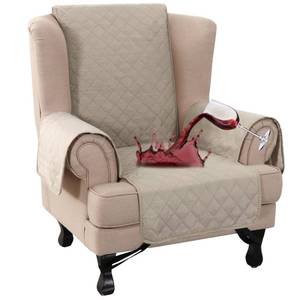 lot 3530 image: Turquoize 100% Waterproof Wing Chair Cover Wing Armchair Slipcovers Chair Couch Protector Triple Non-Slip Sofa Slipcover for Wing Chair Furniture Protector for Pets, Kids,Dog (Wing Chair, Pale Oak)