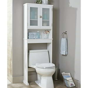 lot 3545 image: Better Homes And Gardens White 24.62 in. W Bathroom Space Saver  3 Tiers  Over the Toilet Storage Cabinet  Better Homes & Gardens
