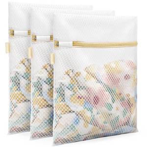 lot 4178 image: Prezon Mesh Laundry Bags, Washing Machine Wash Bags, Reusable and Durable Mesh Wash Bags for Delicates Blouse, Hosiery, Underwear, Bra, Lingerie Baby Clothes - 3M��12 x 16 Inches��2 Pack