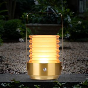 lot 15253 image: HAPYGI Portable Metal LED Table Lamp ,Rechargeable Cordless Lamp, 3-Colour Infinitely Dimming Battery Powered Small Desk Lamp, Restaurant Nightstand LampBarCoffee ShopCamping Light (Gold)