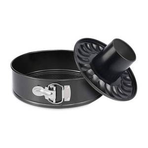 lot 15259 image: TWSCVC 9 Inch Springform & Bundt Pan, Non-stick Cheesecake & Ice-cream Cake Bakeware, Carbon Steel Tube Pan 2 in 1 with Removable Bottom & Quick-Release Latch