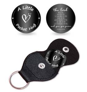 lot 16141 image: Likjad Christian Gifts Scripture Keychain, Numbers 624-26, Lord Bless You & Keep You, Stainless Steel Pocket Hug Keychain (Black) (2 Pack)