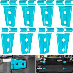lot 16150 image: E-cowlboy Door Hinge Cover Trim Exterior Accessories for 2007-2018 Jeep Wrangler JK JKU Sport Rubicon Sahara X Unlimited 2-Door & 4-Door (Light Blue 8PCS)