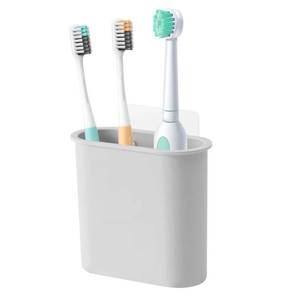 lot 16151 image: Toothbrush Holder Wall Mounted for Bathroom, Wall Toothbrush Holders for Electric Toothbrush, Toothpaste, Razor, Self Adhesive Wallmount Organizer (Grey