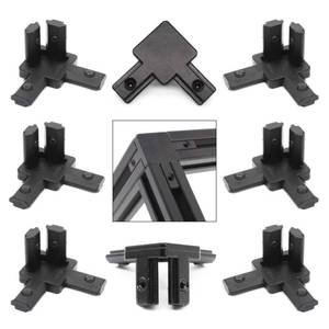 lot 16158 image: BLCCLOY 8Pcs 2020 Aluminum Extrusion T Slot Corner Bracket 20 Series Extruded Hardware 3 Way Tri Connector with Set Screw for 2020 2040 T V Slot Black Aluminum Profile Frame Fitting