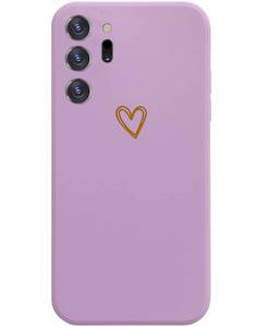 lot 16169 image: Qokey Compatible for Galaxy Note 20 Ultra 5G Case 6.9 inch 2020, Plated Love Phone Case, Cute Small Gold Heart Pattern Soft Shockproof Protective Liquid Silicone TPU Cases for Girl Women Men Lavender
