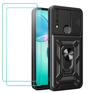 lot 16170 image: iBaove for TCL 30 XE 5G Phone Case with 2 HD Screen Protector  Slide Camera Cover, Finger Ring Holder Kickstand Military Grade 18ft. Drop Tested Case for TCL 30XE 5G 6.52, Black
