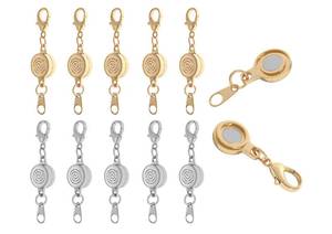 lot 16177 image: KONMAY 10 Sets Magnetic Necklace Extender Clasps and Closure, Round Mixed Swirl Engraved Magnetic Necklace Bracelet Locking Clasp for Jewelry Making