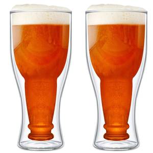 lot 16185 image: PARACITY 15 oz Pint Glasses Set of 2, Freezer Safe Beer & Pilsner Glassware Gift for Men