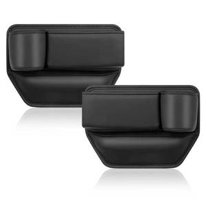 lot 16188 image: IHOTDER 2PCS Car Seat Gap Filler Organizer with Car Cup Holder,Leather Car Side Seat Gap Filler Keeps Car Interior Tidy,Multifunctional Universal Car Front Seat Organizer for Most Car (Black)