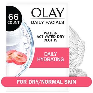 lot 16195 image: Olay Skin Care Daily Facials Hydrating Cleansing Face Wipes  All Skin Types  Fragrance-Free  66 Count