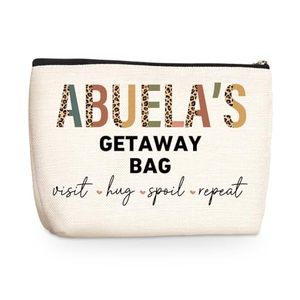 lot 16208 image: Abuela Gifts in Spanish Makeup Bag Gifts for Abuela Gifts for Grandma from Granddaughter Grandma Gifts Thank You Gifts for Women Grandmother Nana Grammy Birthday Retirement Mothers Day Cosmetic Bag
