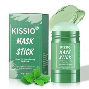 lot 16212 image: KISSIO Green Tea Mask Stick,Blackhead Remover,Face Mask with Volcanic Mud and Green Tea Extract,Deep Pore Cleansing,Moisturizing,Natural Mask Stick for All Skin Types,Cruelty free, 1.35oz (2 Pack)