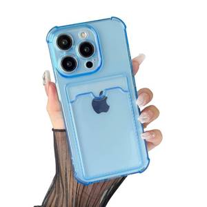 lot 16215 image: CASEANDME Compatible with iPhone 11 Pro Max Case Clear with Card Holder, Upgraded TPU Camera Protection Slim Fit Lightweight Protective Shock-Absorbing Wallet Case for iPhone 11 ProMax 6.5, Blue (5 Pack)