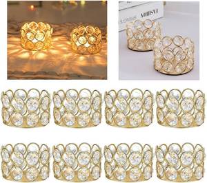 lot 11326 image: Crystal Tea Light Candle Holder Set