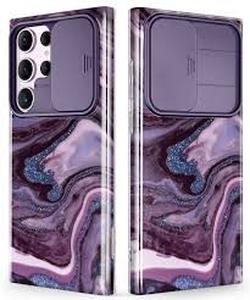 lot 16192 image: GVIEWIN Marble Pattern Phone Case for Galaxy S25 Ultra