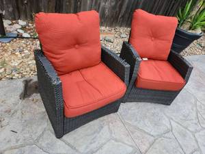 lot 910 image: Phi Villa patio chairs with cushions
