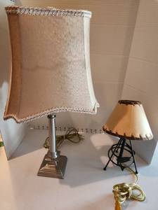 lot 1041 image: 2 metal desk lamps tallest 22 in