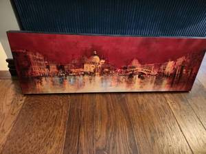 lot 1054 image: Venice At Night canvas print 13 x 38