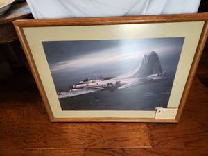 lot 1057 image: Boeing B17 Flying Fortress framed print 19.5 x 25.5